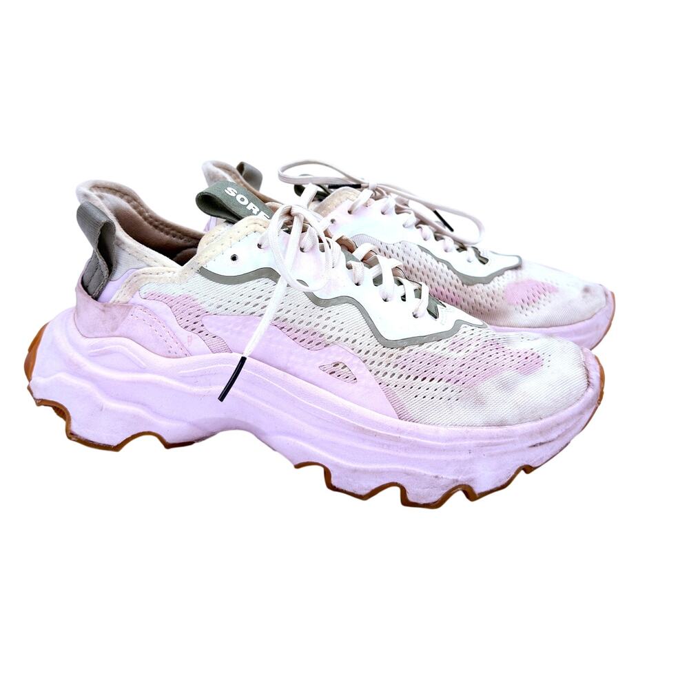 Sorel Women's Kinetic Breakthru Day White & Pink Sneakers Size 8